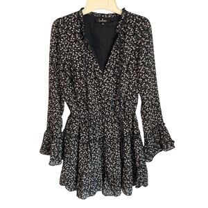 Lulus Navy Blue Flowered Dress Size Small Preloved